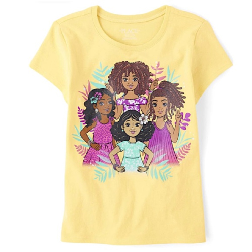 Children’s Place Girls Short Sleeve Graphic T-Shirt…Color: Yellow/Multi